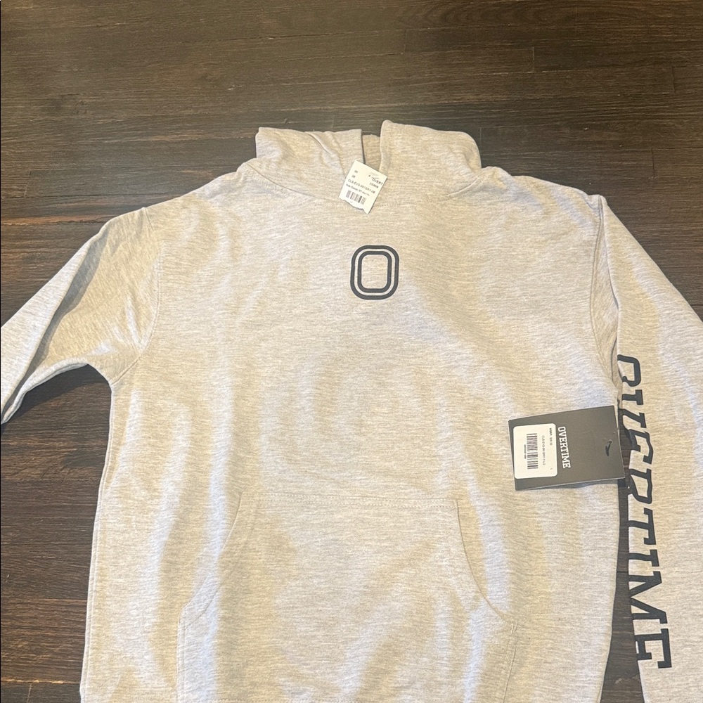 Overtime Kids' Gray Pullover Hoodie with Logo